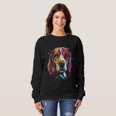 Sweatshirt Beagle Retro Rainbow Splashes Design (Devant entier)