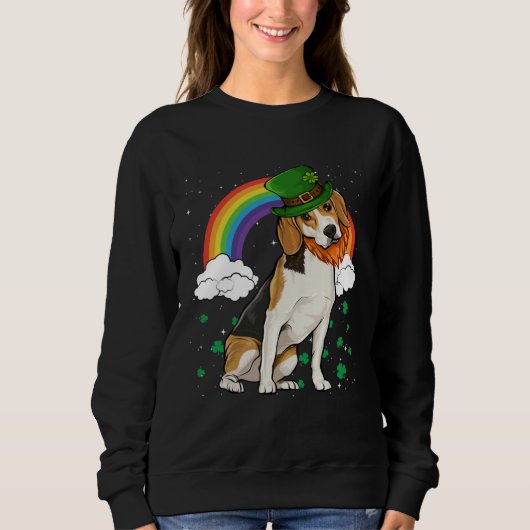Sweatshirt Beagle St Patricks Day Leprechaun (Devant)