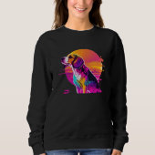 Sweatshirt Beagle Synthwave 80s Retrowave Aesthetic (Devant)