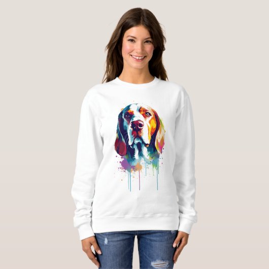 Sweatshirt Beagle Vibrant et coloré (Devant entier)