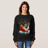 Sweatshirt Beagle Xmas Chien Santa Hat Appel (Devant entier)