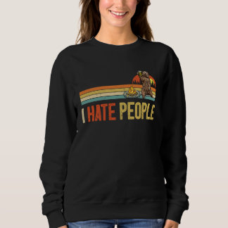 Sweatshirt Bear Camping I Hate People Bear Drinking Outdoor L