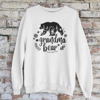 Sweatshirt Bear de grand-mère florale mignonne | Cadeau pour 