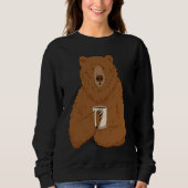 Sweatshirt Bear Drinking Coffee Grumpy Bear Drink Coffee Funn (Devant)