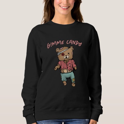 Sweatshirt Bear en Teddy rose mignonne Zombie Gimme Candy Hal (Devant)