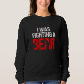 Sweatshirt Bear Fighting Broken Leg Bone Recovery Blessure (Devant)