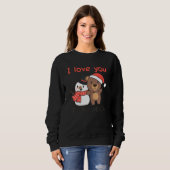 Sweatshirt Bear I Love You Snow Much Snowman Pun (Devant entier)