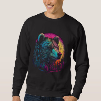 Sweatshirt Bear Pink sunset Wild animal