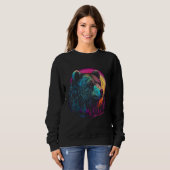 Sweatshirt Bear Pink sunset Wild animal (Devant entier)
