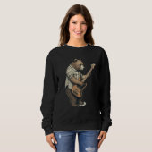 Sweatshirt BEAR PLAYING GUITAR Guitarist Bear Electric Bass G (Devant entier)