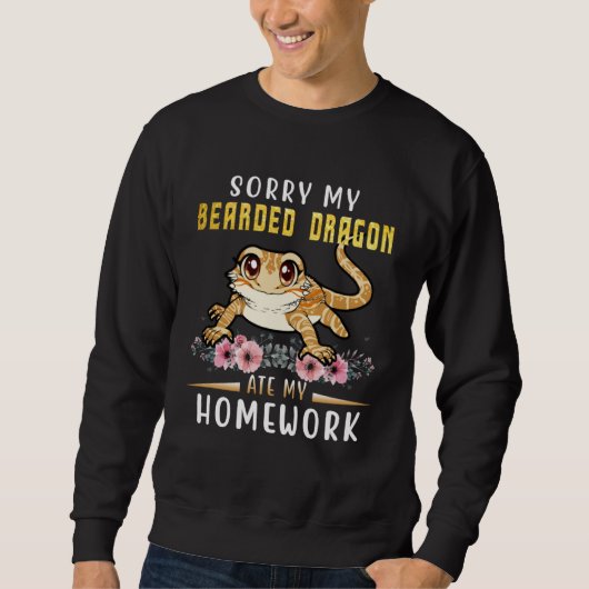 Sweatshirt Bearded Dragon Cute Lizard  Beardie Ate My Homewor (Devant)
