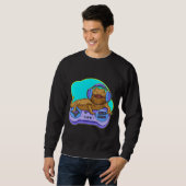 Sweatshirt Bearded Dragon Gamer Computer Game Player Lizard (Devant entier)