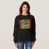 Sweatshirt Bearded Dragon Glasses Nerd  Animal Optician Vinta (Devant entier)