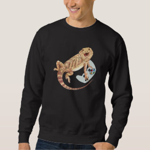 Sweatshirt Bearded Dragon Playing Video Game Reptiles Pagona