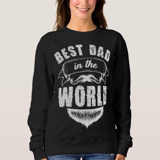 Sweatshirt Bearded Papa Moustache Bester Papa for World Fathe (Devant)