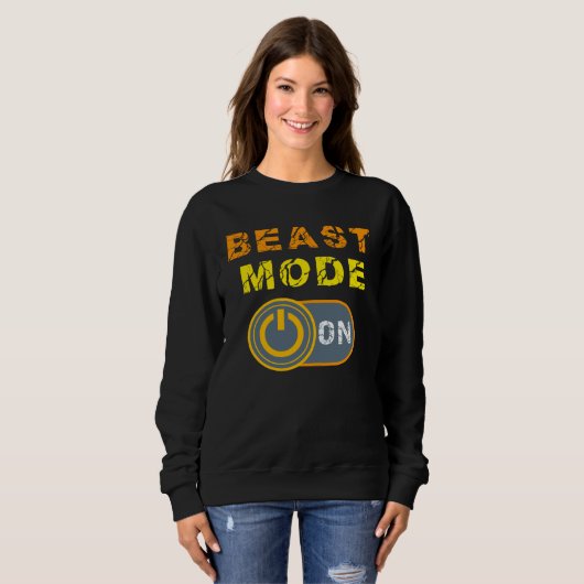 Sweatshirt Beast Beast Activated Workout Gym Mode (Devant entier)