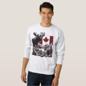 Sweatshirt Beau Canada. Drapeau canadien. Orignal canadien. (Devant entier)