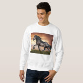 Sweatshirt Beau Cheval Noir (Devant entier)