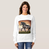 Sweatshirt Beau Cheval Noir (Devant entier)