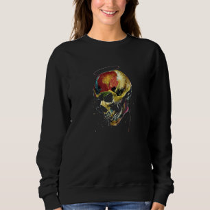 Sweatshirt Beau crâne doré abstrait graphique graffiti D