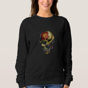Sweatshirt Beau crâne doré graffiti Abstrait D
