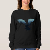 Sweatshirt Beau Flying Eagle Night Sky Forest Bird Silho (Devant)