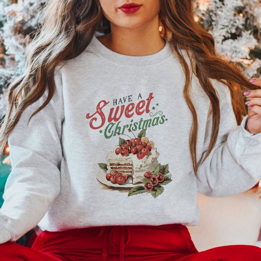 Sweatshirt Beau gâteau sucré Vintage Noël