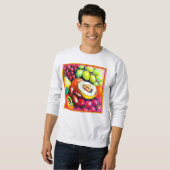 Sweatshirt Beau Mélange de peinture de fruits de raisin. Comm (Devant entier)
