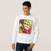 Sweatshirt Beau Mélange de peinture de fruits de raisin. Comm (Devant entier)