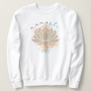 Sweatshirt Beau mot namaste écrit avec Lotus Design
