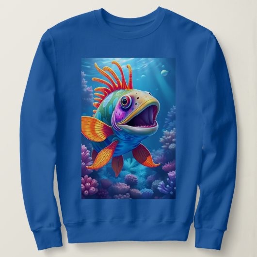 Sweatshirt Beau poisson tropical (Design devant)