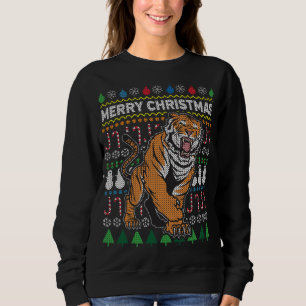 Sweatshirt Beau Tigre Joyeux Noël Vilain Noël Gros Chat