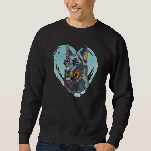 Sweatshirt Beauceron Portrait - Watercolor Dog Graphic (Devant)