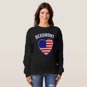Sweatshirt Beaumont Us Flag Heart City 4 juillet American F (Devant entier)