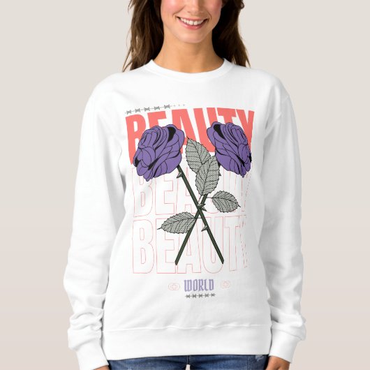 Sweatshirt Beauté World Shirt - Rose gothique Design esthétiq (Devant)