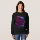 Sweatshirt Beautiful Retrowave Dragon  Fantasy Cool Festival (Devant entier)