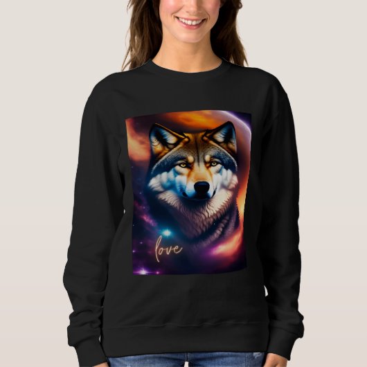 Sweatshirt Beautiful Vibrant Wolf Nature s Beauty  4 (Devant)