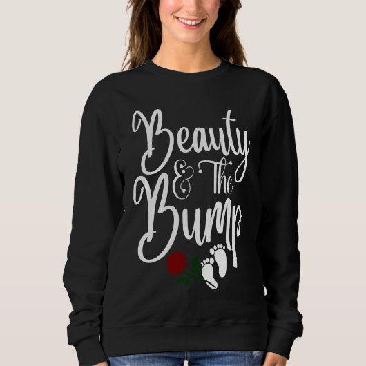 Sweatshirt Beauty And Bump Nice Pregnancy Message (Devant)