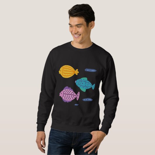 Sweatshirt Beaux Stickers Poissons (Devant entier)