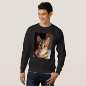 Sweatshirt Bébé Artistique Face Jaune Brown Tabby Chat Po (Devant entier)