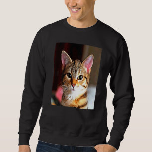 Sweatshirt Bébé Artistique Face Jaune Brown Tabby Chat Po