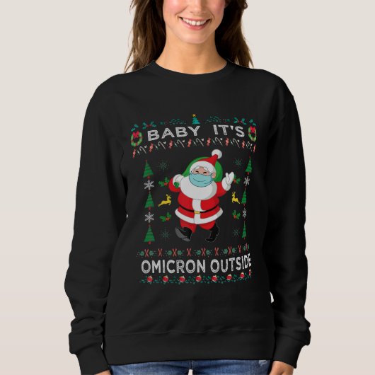 Sweatshirt Bébé c'est Omicron Covid devant Père Noël monstre (Devant)