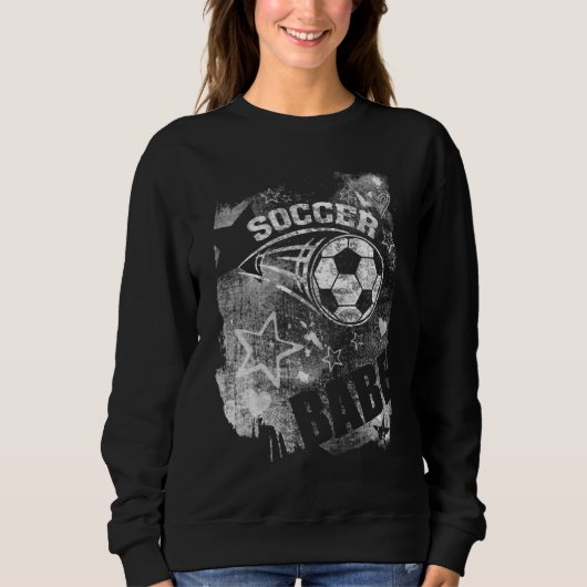 Sweatshirt Bébé de soccer, soccer noir (Devant)