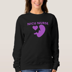 Sweatshirt Bébé du coeur pourpre Nicu Nurse Icu Fetus néonata