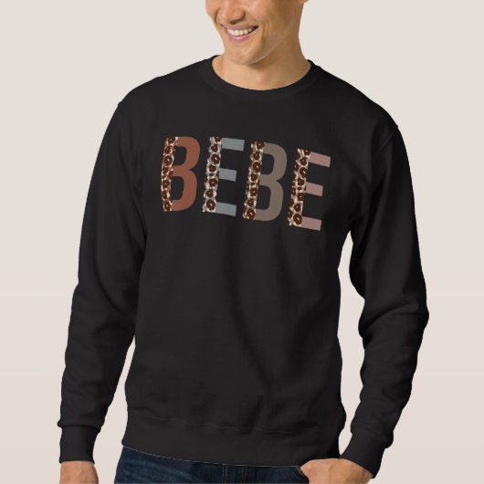 Sweatshirt Bebe Empreinte de léopard Maman Mère mignonne Fête (Devant)