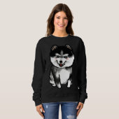 Sweatshirt Bébé mignon Husky (Devant entier)