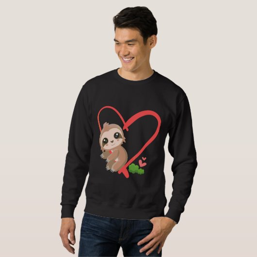 Sweatshirt Bébé mignon Sloth Valentines Jour Sloth (Devant entier)