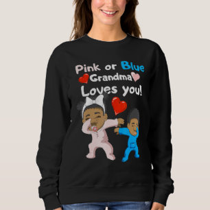 Sweatshirt Bébé noir rose ou bleu grand-mère vous aime Genre 