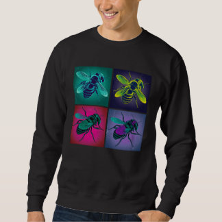 Sweatshirt Bee Insect Pop Illustration Colorful Animal Women 