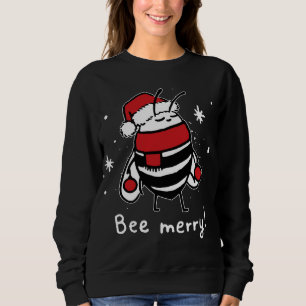 Sweatshirt Bee Joyeux Noël - abeille porte un chapeau santa N